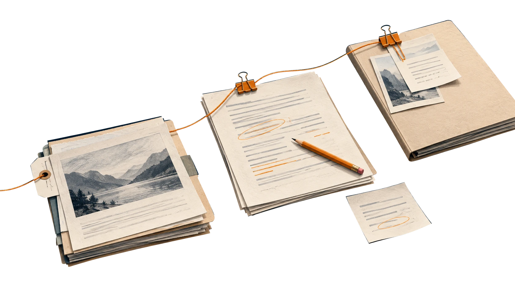 Documents moving through a source, review and handoff workflow