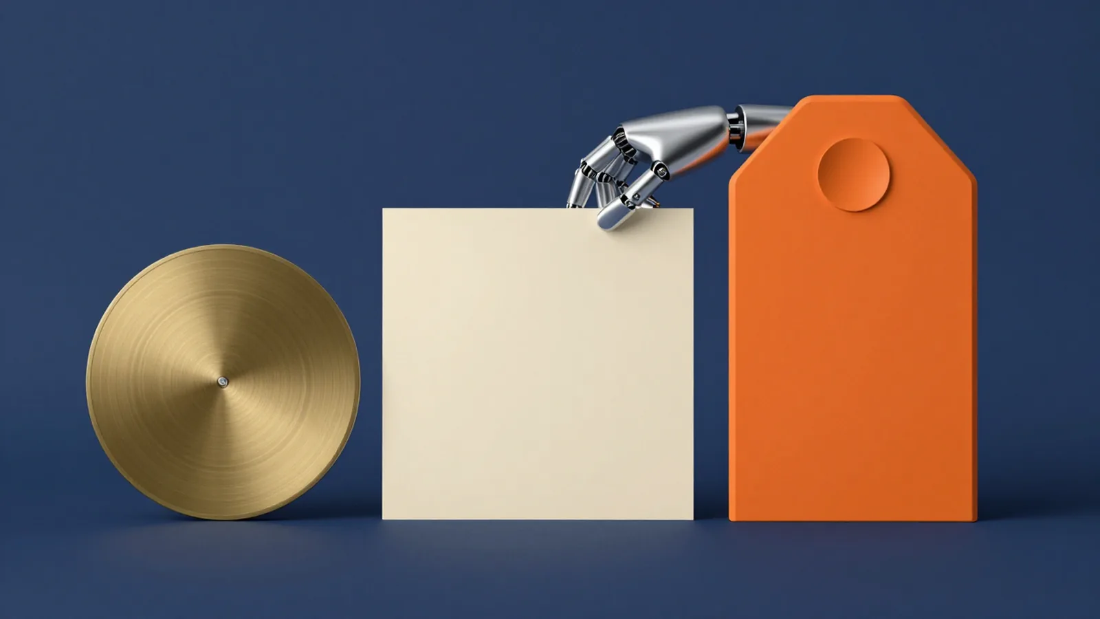 Three different machined devices on a navy surface while a robotic hand places a blank lease page on the middle one.